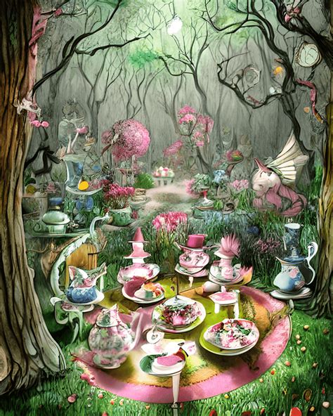 Motif Mad Hatters Tea Party · Creative Fabrica