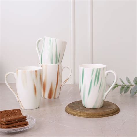 Premium Printed Ceramic Coffee Mugs Set of 4 – HOME 360