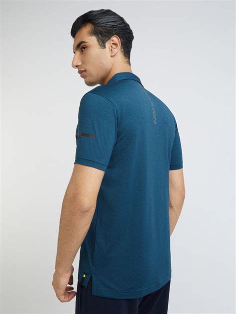 Parx Men Blue Regular Fit Solid Polo Neck Collar T-Shirt – MyRaymond
