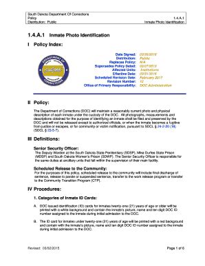 Fillable Online doc sd south dakota corrections fa form Fax Email Print ...