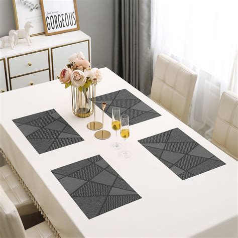 Abstract Black PVC Dining Table Mats | HOKIPO – HOKIPO | Har Ghar ka ...