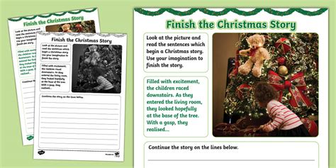 KS1 Christmas Story Writing Template | Finishing Stories