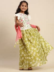 PIPIN Girls Lehenga Choli Ethnic Wear Floral Print Lehenga Choli Price ...