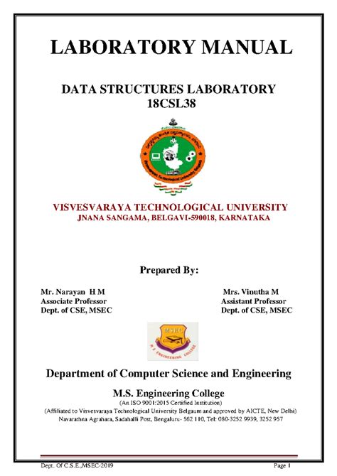 CSE Data structures lab - LABORATORY MANUAL DATA STRUCTURES LABORATORY ...