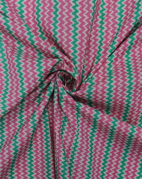 Cream Zig Zag Design Cotton Printed Fabric – Sahni Fabs