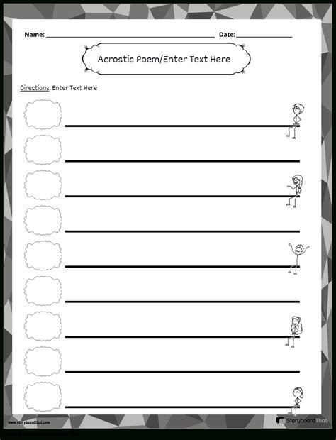 Free Printable Acrostic Poem Template | Template Samples