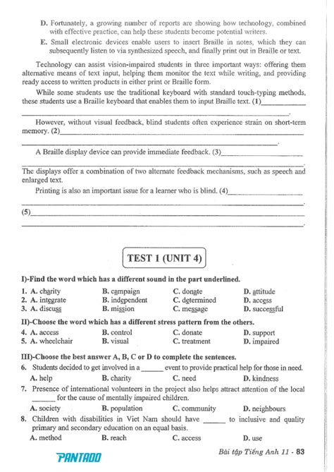 UNIT 4: Homework 1 - Technology in Education for Blind Students - Studocu