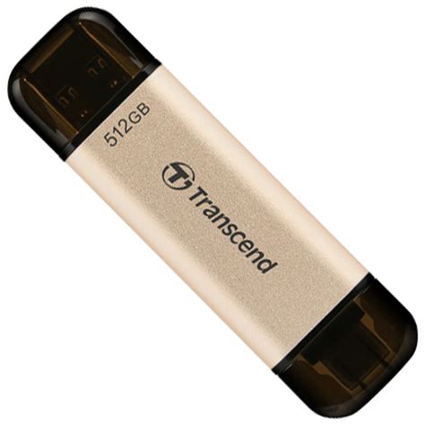 Флеш память USB Transcend JetFlash 930C 512GB USB 3.2 + Type-C Gold ...