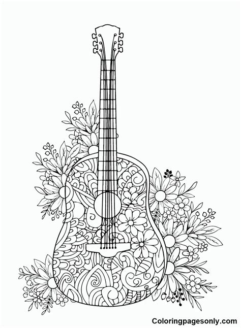 Guitar Printable Coloring Pages [2025]