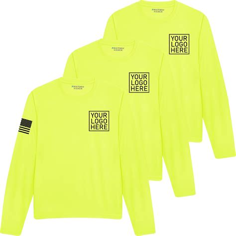3 Pack Hi Viz Long Sleeve Shirts for Men, Custom Shirt, Moisture ...