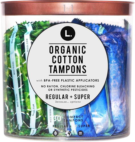 Amazon.com: L. Organic Cotton Regular and Super Absorbency Compact ...