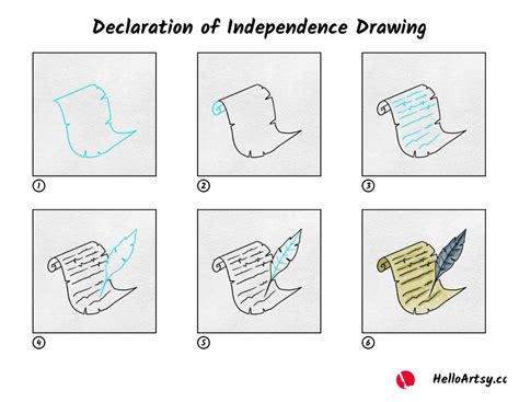 Declaration Of Independence Drawing - HelloArtsy