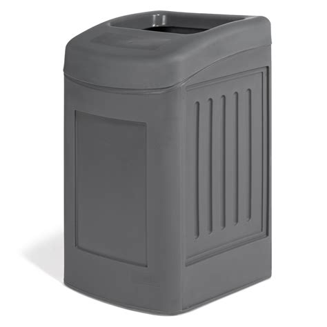 55 Gal. Black Square Open Top Trash Can Rhino OTRC-BK