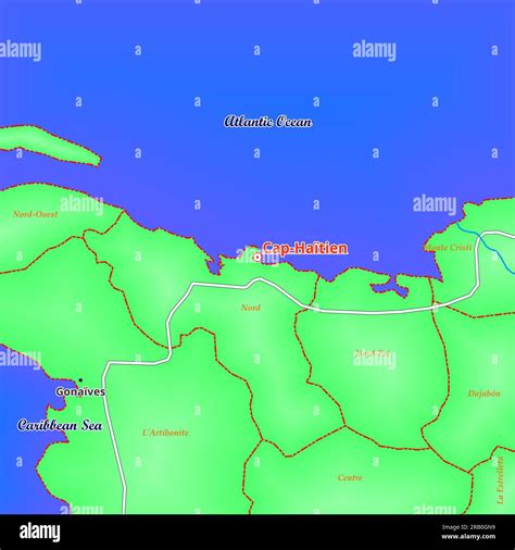 Map of Cap-Haïtien City in Haiti Stock Photo - Alamy