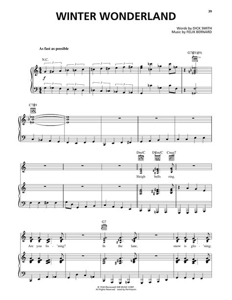 Winter Wonderland by Avalon Sheet Music for Piano, Vocal & Guitar ...