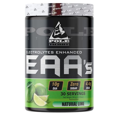 Pole Nutrition EAA Electrolytes - Enhanced, Zero Sugar, Natural Lime ...