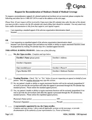 Pre-Service Appeal Form - Cigna - Fill and Sign Printable Template Online