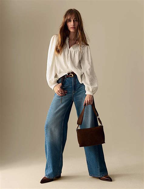 Buy Textured Tie Neck Blouson Sleeve Blouse at Marks & Spencer