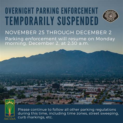 City of Arcadia | Overnight parking enforcement in Arcadia will be ...