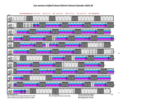 San Jacinto Unified School District SJUSD Calendar 25-26 Revised pdf ...