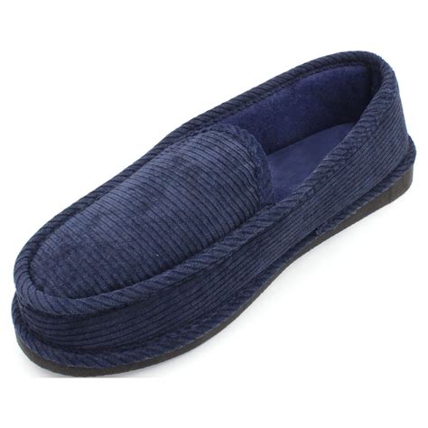 VENTANA Men's Corduroy House Slippers | Comfy Warm Indoor & Outdoor ...