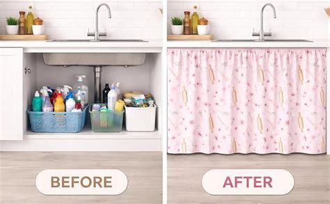 Buy Barebeauty Premium Printed Kitchen Sink Curtain | Kitchen Under ...