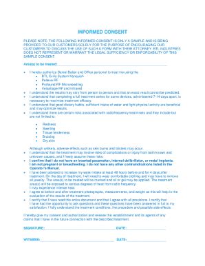 Fillable Online PLEASE NOTE: THE FOLLOWING INFORMED CONSENT IS ONLY A ...