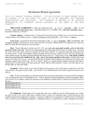 Residential Rental Agreement - Blank Fillable Template | Fill Out ...