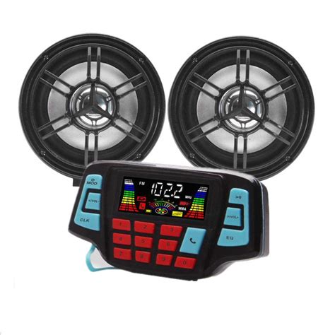 XYC 3" Motorcycle Weatherproof Bluetooth Wireless Speaker MP3 Music ...