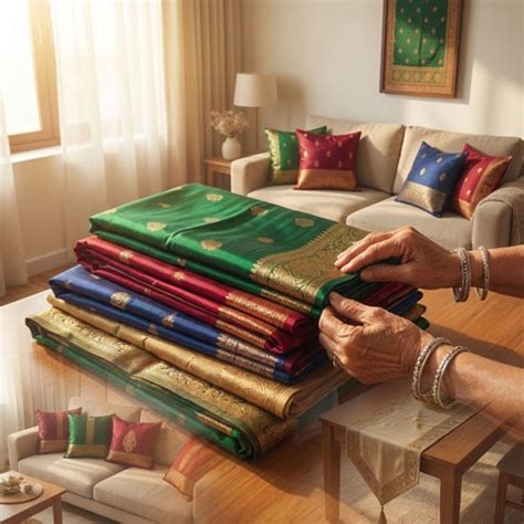 How Old Sarees Can Be Repurposed Into a Beautiful Home – Coral Slub