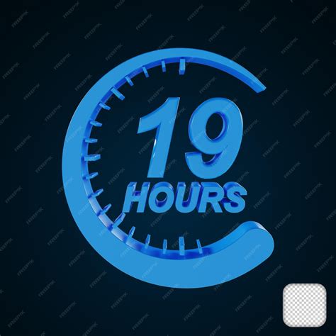 Premium PSD | 19 hour clock icon 3d illustration