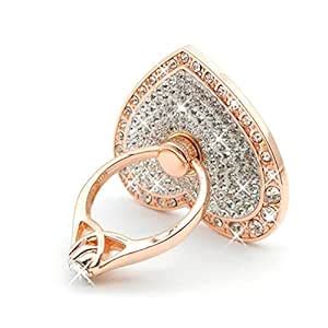 Owoda Romantic Heart Crystal Phone Ring Stand Holder 360 Degree ...