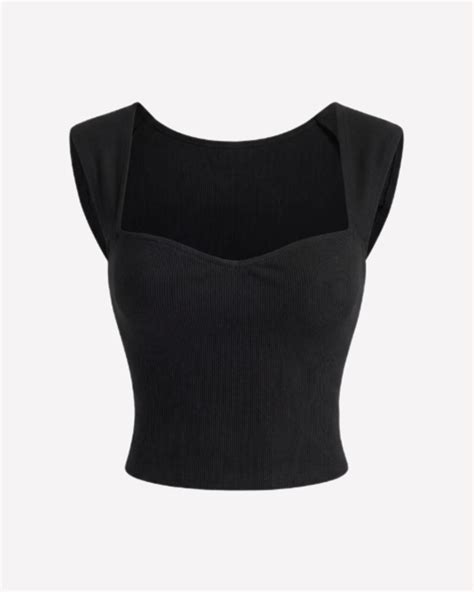 Black Sweetheart Neck Cotton Crop Top – Oyela