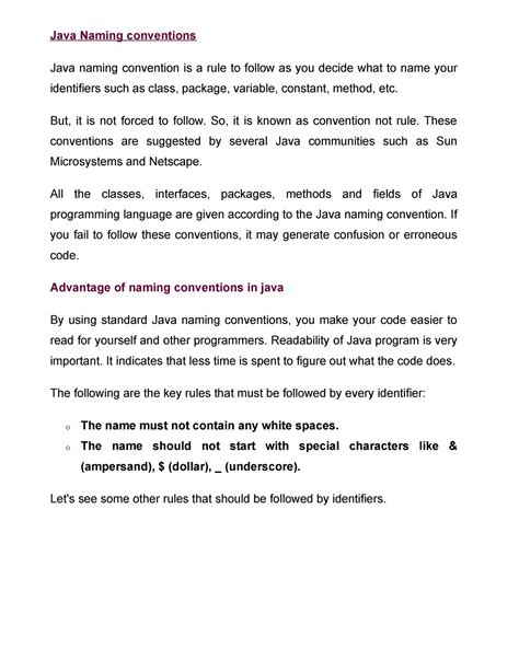 Image result for Java Code Conventions