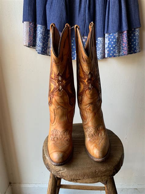 W6.5 Vintage Miss Capezio Marbled Butterfly Cowboy Boots – High Class ...