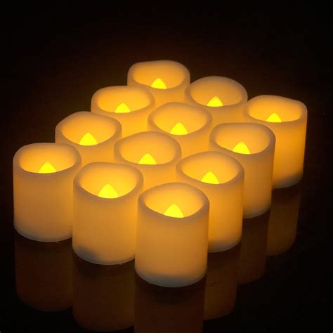Buy 12 Pack Flameless Fake LED Votive Candles Battery Operated Powered ...