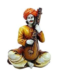 Buy Karigaari India Men Playing Veena Polyresin Idol for Home Decor ...