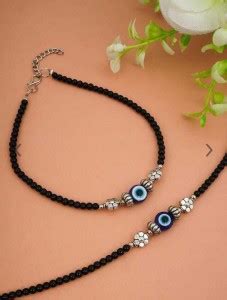AGASTYA CREATIONS Pair of 2 Evil Eye and Elephant Anklets Alloy Anklet ...