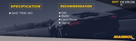MANNOL 8207 DEXRON VI ATF Fully Synthetic Automatic Transmission fluid ...