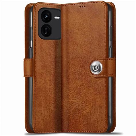 TheGiftKart Genuine Leather Finish Flip Back Cover Case for iQOO Z9X 5G ...