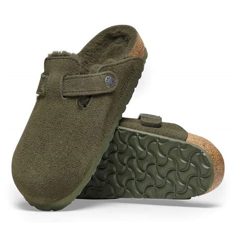 Boston Shearling Suede Leather in Color Thyme | BIRKENSTOCK US