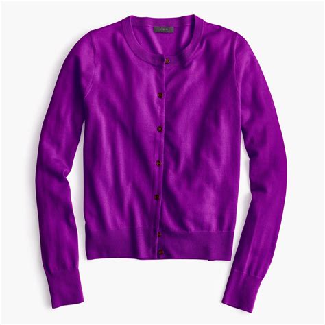 J.crew Lightweight Wool Jackie Cardigan Sweater in Purple (fiesta ...