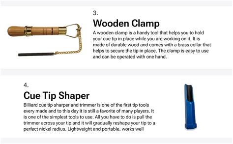 JBB Snooker Pool Combo of Cue Tip Repair Kit (Wooden Tip Clamp, Tip ...