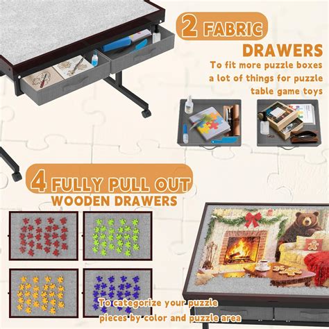 RAGOZONERY Puzzle Table &Extra Storage Space,1500pcs Adjustable India ...
