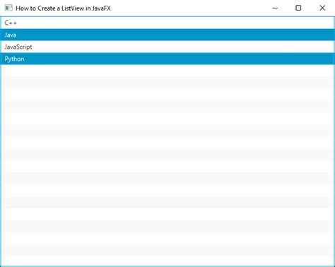 How to Create a List View Using JavaFX Application 的图像结果