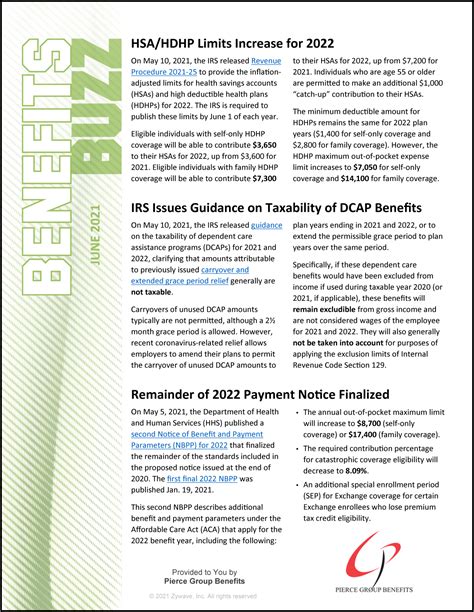 HSA/HDHP Limits, Benefit & Payment Parameters, Tax Guidance on DCAPs ...