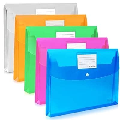 TFDLCGzm 5 Pack Plastic Envelopes,Large-Capacity Colored India | Ubuy