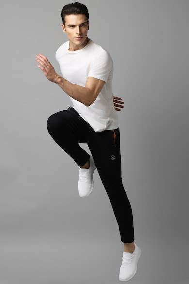 Buy Men Black Solid Casual Track Pants Online - 954264 | Louis Philippe