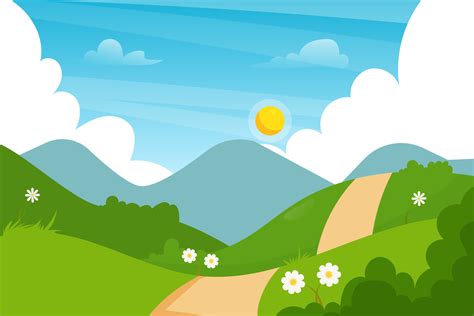 Natural landscape Cartoon vector illustration 14995799 Vector Art at ...