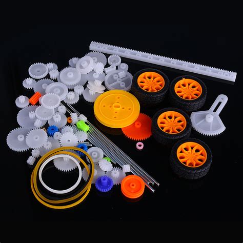 78Pcs Plastic Gear Assorted Kit Set with Various Gear and Axle Belt Bu